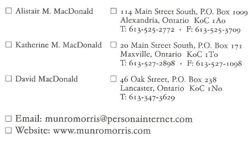 Munro & Morris Funeral Home, Maxville, Ontario
