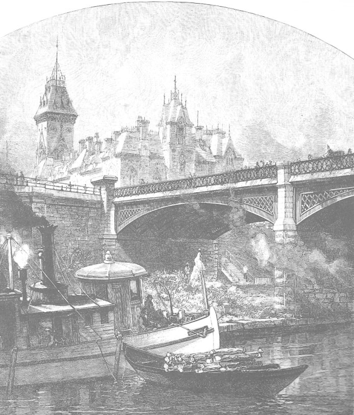 The Dufferin Bridge in Downtown Ottawa, c. 1870