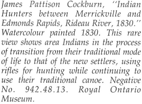 Painting by James Pattison Cockburn, 1830, Native Canadians at Merrickville, Ontario, Canada