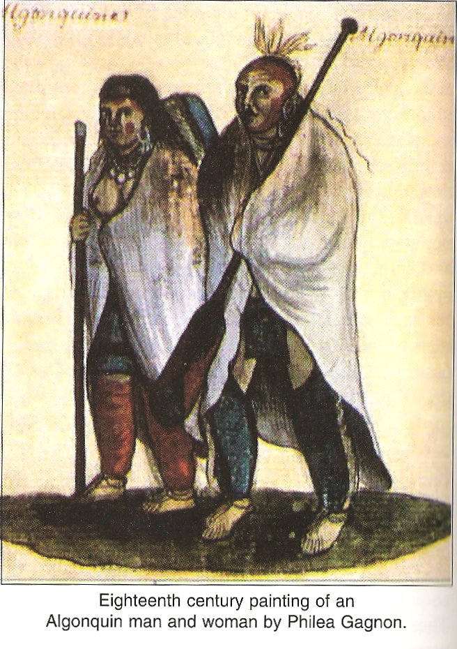 Painting of Two members of the Algonquin Indian Band