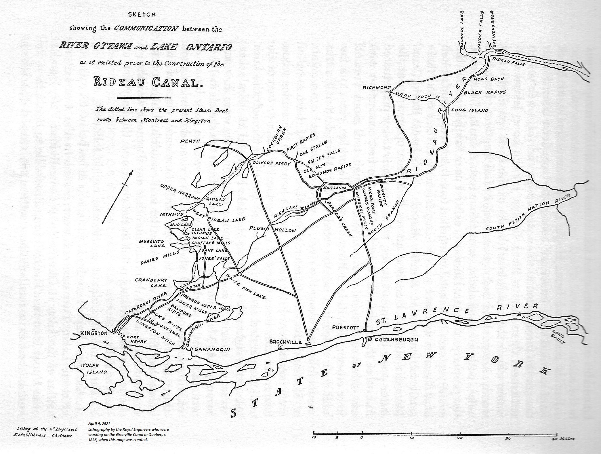 Canal Map, 1826, by the Royal Engineers from Text Book