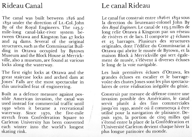 Rideau Canal downtown text