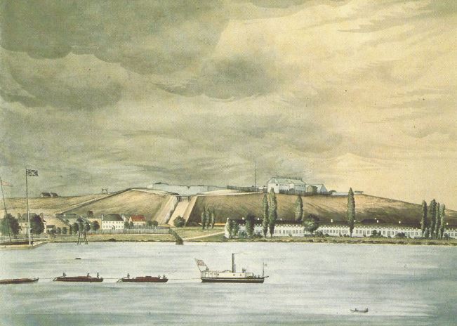 Fort Henry, Kingston; 1839 - Steamboat with Durham boats