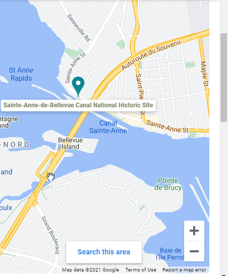 Google Map of Ste Anne Canal and Lock