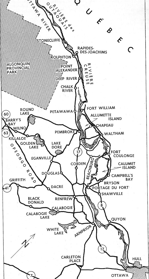 Upper Ottawa Valley Map from the Text Book